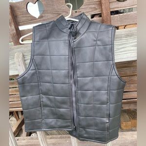 Faux leather vest